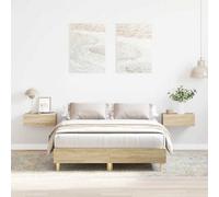 Vidaxl Bed Frame No Mattress Sonoma Oak 140X190 Cm Engineered Wood
