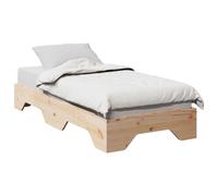vidaXL Bed Frame No Mattress Stackable 75x190 cm Small Single Solid Wood