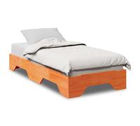 vidaXL Bed Frame No Mattress Stackable Wax Brown 80x200 cm Solid Wood