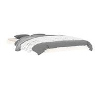 vidaXL Bed Frame, Platform Bed for Bedroom, Bed Base for Adults Kids, Mattress Foundation Wooden Bedstead, White 120x190 cm Small Double Wood Pine