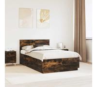 vidaXL Bed Frame Smoked Oak 120 x 190 cm Engineered Wood