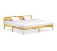 vidaXL Bed Frame Solid Reclaimed Wood 200x200cm Wooden Double Guest Bed Base
