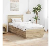 vidaXL Bed Frame Sonoma Oak 100 x 200 cm Engineered Wood