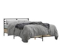 vidaXL Bed Frame Sonoma Oak 140x190 cm Engineered Wood and Metal