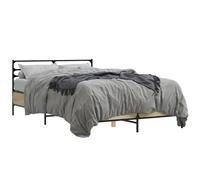 vidaXL Bed Frame Sonoma Oak 140x200 cm Engineered Wood and Metal