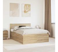 vidaXL Bed Frame Sonoma Oak 150 x 200 cm Engineered Wood