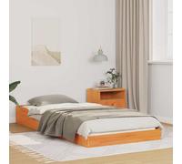vidaXL Bed Frame Wax Brown 100 x 210 cm Solid Pine Wood