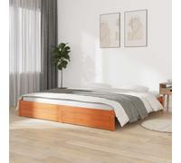 vidaXL Bed Frame Wax Brown 180 x 200 cm Solid Pine Wood