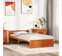 vidaXL Bed Frame Wax Brown 205.5 x 105.5 x 51 cm Solid Pine Wood