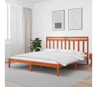 vidaXL Bed Frame Wax Brown 205.5 x 185.5 x 100 cm Solid Pine Wood