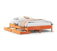 vidaXL Bed Frame Wax Brown Home Bed Base 150x200 cm King Size Solid Wood Pine