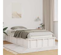 vidaXL Bed Frame White 100 x 200 cm Solid Pine Wood