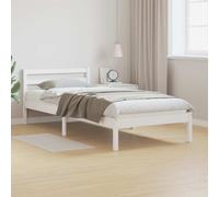 vidaXL Bed Frame White 215.5 x 105.5 x 69.5 cm Solid Pine Wood