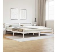 vidaXL Bed Frame White 215.5 x 205.5 x 69.5 cm Solid Pine Wood