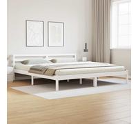 vidaXL Bed Frame White 215.5 x 205.5 x 69.5 cm Solid Pine Wood