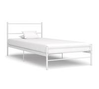 vidaXL Bed Frame White Metal 100x200cm Single Solid Base Bedroom Furniture