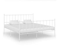 vidaXL Bed Frame White Metal 140x200 cm 06 UK HOT