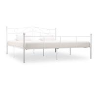 vidaXL Bed Frame White Metal 180x200 cm 6FT Super King 01 UK HOT