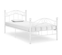 vidaXL Bed Frame White Metal 90x200 cm Home Bedroom Furniture Bed Base Unit