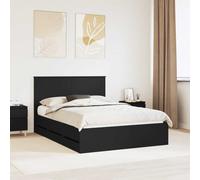 vidaXL Bed Frame with Drawer Black 140 x 200 cm Engineer Wood