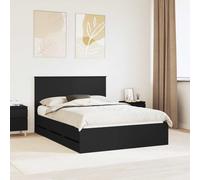 vidaXL Bed Frame with Drawer Black 140 x 200 cm Engineer Wood