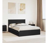vidaXL Bed Frame with Drawer Black 140 x 200 cm Engineer Wood