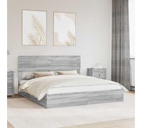 vidaXL Bed Frame with Drawer Grey Sonoma 180 x 200 cm Engineered Wood