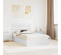 vidaXL Bed Frame with Drawer Manual White 120 x 190 cm Engineered Wood