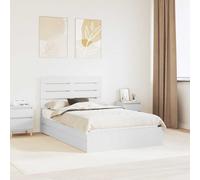 vidaXL Bed Frame with Drawer Manual White 120 x 190 cm Engineered Wood