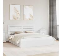 vidaXL Bed Frame with Drawer Manual White 200 x 200 cm Engineered Wood