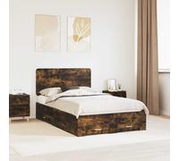 vidaXL Bed Frame with Drawer Smoked Oak 120 x 200 cm Engineered Wood