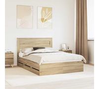 vidaXL Bed Frame with Drawer Sonoma Oak 140 x 200 cm Engineer Wood
