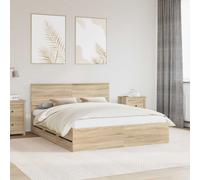vidaXL Bed Frame with Drawer Sonoma Oak 160 x 200 cm Engineer Wood