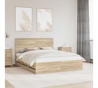 vidaXL Bed Frame with Drawer Sonoma Oak 160 x 200 cm Engineer Wood