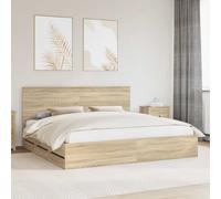 vidaXL Bed Frame with Drawer Sonoma Oak 200 x 200 cm Engineer Wood