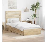 vidaXL Bed Frame with Drawer Sonoma Oak 90 x 190 cm Engineered Wood