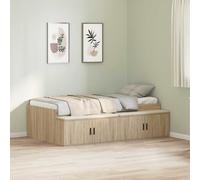 Storage Bed Frame Sonoma Oak 90x200cm Engineered Wood Matte Finish Narrow Boxed [EEK: A]