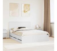 vidaXL Bed Frame with Drawer White 150 x 200 cm Engineer Wood