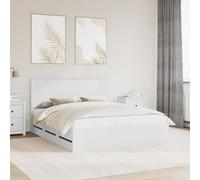 vidaXL Bed Frame with Drawer White 160 x 200 cm Engineer Wood