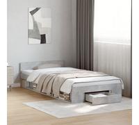 Vidaxl Bed Frame With Drawer Without Mattress Concrete Grey 90X190 Cm Single