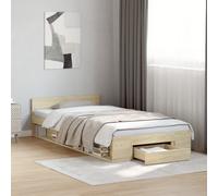 Bed Frame with Drawer without Mattress Sonoma Oak 75x190 cm Small Single
