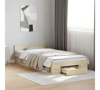 vidaXL Bed Frame with Drawer without Mattress Sonoma Oak 90x190 cm Single