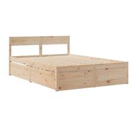vidaXL Bed Frame with Drawers 120 x 200 cm Solid Pine Wood, Bedroom Furniture, Bed Base, Wooden Bed, Double Bed, Storage Bed
