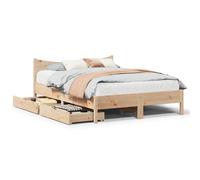 vidaXL Bed Frame with Drawers 160x200 cm Solid Wood Pine