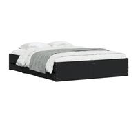 (black, 150 x 200 cm) vidaXL Bed Frame with Drawers Mattress Foundation Bed Base Engineered Wood