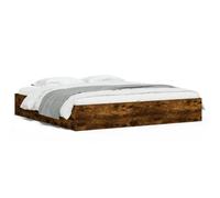(smoked oak, 160 x 200 cm) vidaXL Bed Frame with Drawers Mattress Foundation Bed Base Engineered Wood