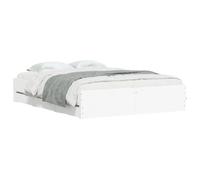 (white, 150 x 200 cm) vidaXL Bed Frame with Drawers Mattress Foundation Bed Base Engineered Wood