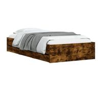 (smoked oak, 75 x 190 cm) vidaXL Bed Frame with Drawers Mattress Foundation Bed Base Engineered Wood