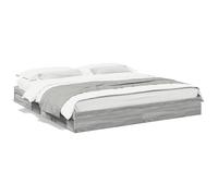vidaXL Bed Frame with Drawers Bed Base Grey Sonoma 200x200 cm Engineered Wood