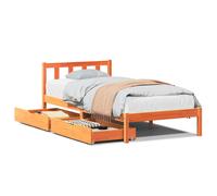Bed Frame with Drawers Base Wax Brown 100x200 cm Solid Wood Pine vidaXL